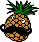 pineapple with moustache